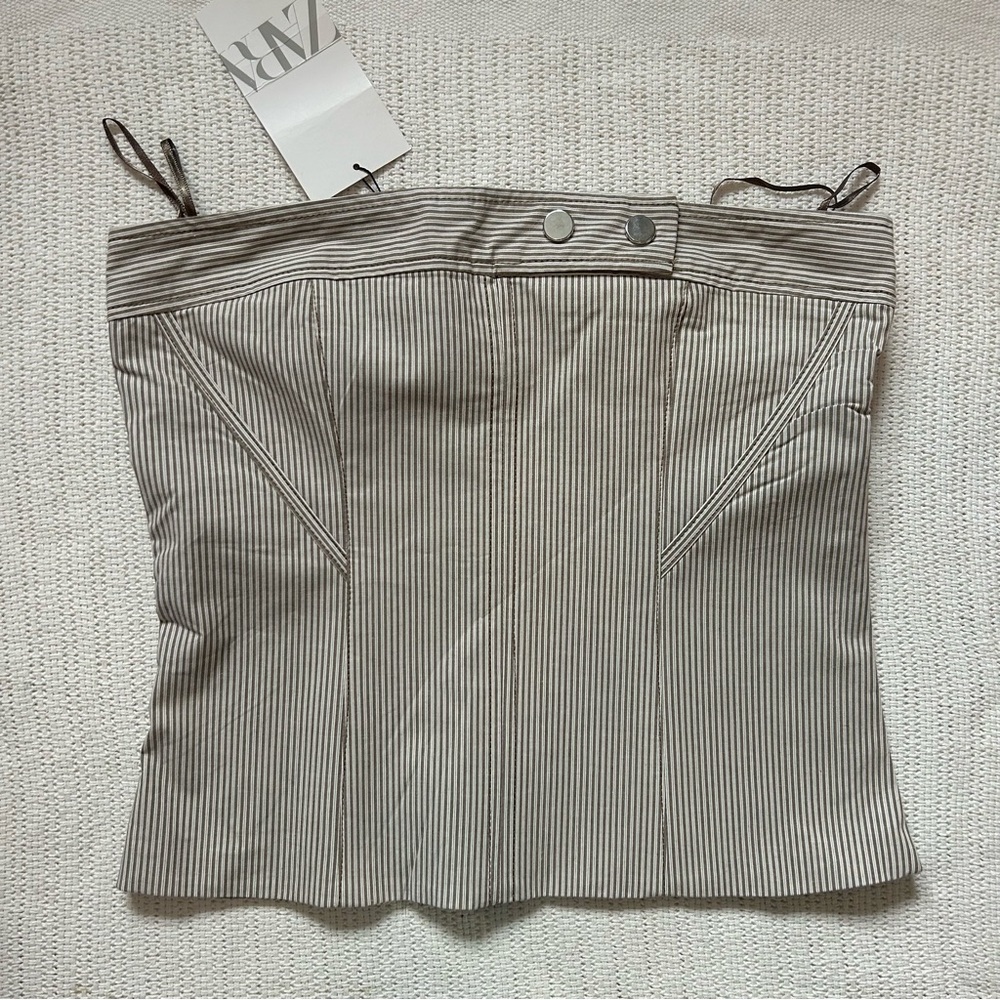 Zara Gray Pinstripe Bustier - Picture 5 of 9